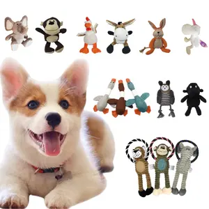 批发动物形状的吱吱狗玩具搞笑驴猴宠物毛绒玩具