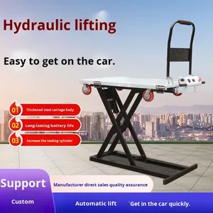 Troli Baru yang Dipasang di Mobil untuk Memindahkan dan Memunggah Barang, <span class=keywords><strong>Platform</strong></span> Flatcar Baja, Gerobak Gunting, Truk Flatbed Pengangkat Hidrolik Listrik, Dapat Disesuaikan - Product Image 5