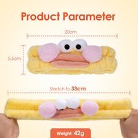 Bandeau en peluche personnalisé avec logo, motif bouche mignonne, en flanelle, pour le lavage du visage, style coréen, maquillage, multicolore, motif lèvres en forme de saucisse