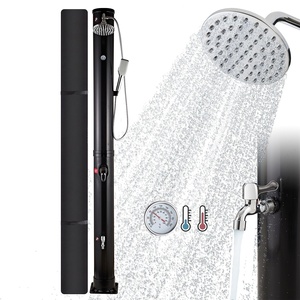 Douche solaire de jardin ronde CYEN 38L, résistante aux UV, à montage facile et utilisation <span class=keywords><strong>flexible</strong></span>, avec poignée - Product Image 1