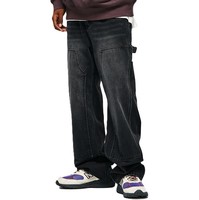 Haute qualité personnalisé Vintage délavé surdimensionné Baggy Jeans pour hommes Hip Hop Style pantalon droit avec motif imprimé