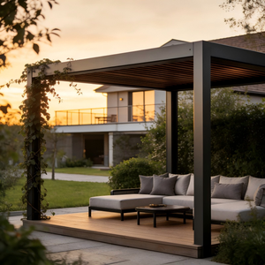Pergola en aluminium motorisée <span class=keywords><strong>6x3</strong></span> m, pergola bioclimatique, pergola extérieure 7x4,5 avec lames orientables pour <span class=keywords><strong>abri</strong></span> <span class=keywords><strong>de</strong></span> <span class=keywords><strong>jardin</strong></span> en bois - Product Image 1
