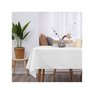 Personalized Handmade Pastel Grey Colour 100% Cotton Embroidered 6ft Tablecloth for Special Occasions Quick Dry Convenience - Product Image 3
