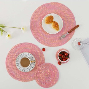 Manteles individuales de comedor tejidos nórdicos: esteras aislantes térmicas de hilo de algodón estilo INS para uso doméstico creativo y personalizado - Product Image 2