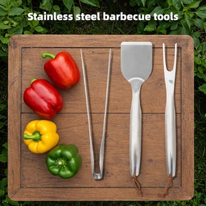 Accessoires de barbecue en acier inoxydable résistants à la chaleur pour l'extérieur, ensemble de fourchettes, spatules et pinces pour barbecue <span class=keywords><strong>Weber</strong></span> Smoker - Product Image 3