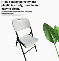 Chaise pliante en plastique HDPE résistant aux UV et aux intempéries, avec structure en acier, pour banquets, mariages, événements, camping, jardin, lieux de réception