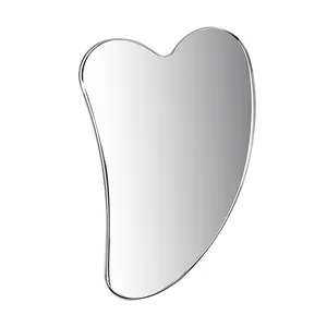 Prezzo ottimale all'ingrosso in acciaio inossidabile Gua Sha strumento di massaggio raschiante facciale Logo personalizzato Set GuaSha in metallo in acciaio inossidabile