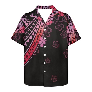 Ultima stampa personalizzata camicia da uomo Casual rosa Samoa polinesiano stampa tribale camicie firmate per gli uomini 2024 all'ingrosso oversize formale - Product Image 2