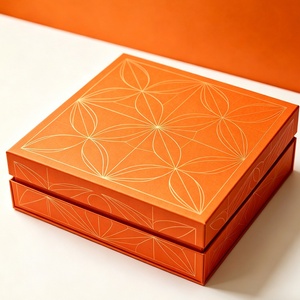 Cajas de Regalo de Cartón Rígido con Tapa Dura de Papel Naranja Magnético de Lujo Personalizadas <span class=keywords><strong>para</strong></span> Conjuntos de Regalo - Product Image 2