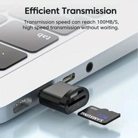Nuevo Adaptador de Lector de Tarjetas USB C Mini de Bolsillo, Económico y Moderno, de Aleación de Aluminio para iPhone, Tableta, Teléfono Móvil, Lector de Tarjetas de Memoria TF SD