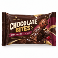 Emballage personnalisé pour chocolats et snacks, sachet coussin thermoscellable, emballage flow pack pour bonbons et confiseries