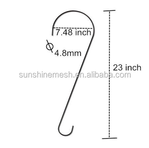 Grandes crochets en métal noir style Art Déco, thermolaqués, pour arrangements saisonniers extérieurs, plantes suspendues, branches d'arbres, mangeoires à oiseaux, paniers - Product Image 2