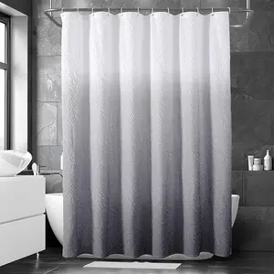 Özelleştirilmiş tasarım gri yıkanabilir 72x72 inç su geçirmez polyester duş perdeleri banyo ev için Set