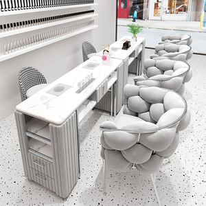 Juego de Mesa y Silla de Manicura de Diseño Moderno y Lujoso, Equipo de Salón con Extractor de Polvo para Salón de Belleza - Product Image 1