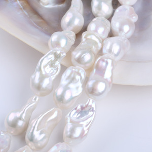 Promotion de perles d'eau douce faites à la main de 15-17 mm, couleur blanche/naturelle, accessoires de collier semi-finis, gros roc, vente en gros - Product Image 1