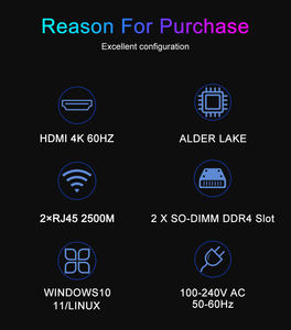 Mini <span class=keywords><strong>PC</strong></span> de jeu I9-12900H, station de travail, mini <span class=keywords><strong>PC</strong></span> triple écran avec 2 sorties HD-MI 2.0 4K 60HZ 1DP 1.4 pour le <span class=keywords><strong>montage</strong></span> <span class=keywords><strong>vidéo</strong></span> - Product Image 4