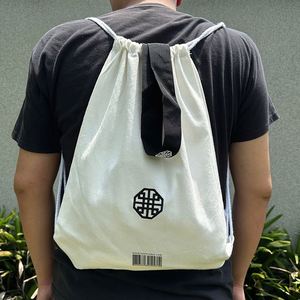 Fashionable Casual <b>Canvas</b> Backpack Unisex Organic Cotton <b>Canvas</b> <b>Back</b> <b>Pack</b> Custom Logo Printed White Cotton Backpack - Product Image 2