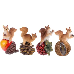 4 pièces écureuil ornement décor à la maison champignon décorations de noël enfants noël artisanat résine paysage arbre Animal