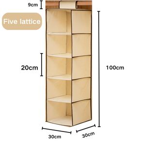 Sac de rangement suspendu multifonctionnel grande capacité en tissu non tissé respirant, organisateur de porte de placard en panneau de densité solide - Product Image 5