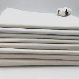 100% organic cotton poplin greige fabric China tc 80/20 45*45 133*72 grey pocketing lining fabric off white