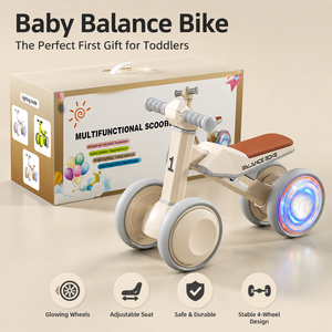 Porteur d'équilibre 4 roues anti-basculement pour bébé, roues silencieuses, trotteur sans pédales, jouet à chevaucher pour 1-3 ans, idéal pour le premier anniversaire - Product Image 5