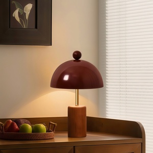 French Retro Style <b>Table</b> <b>Lamp</b> E27 LED Solid Wood <b>Base</b> Bedroom Living Room Study Lighting - Product Image 3