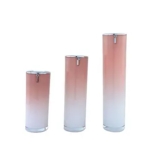 Hoge Kwaliteit Acryl Ronde 15Ml 30Ml 50Ml Plastic Airless Fles Plastic Cosmetische Airless Pomp Fles