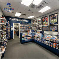 Présentoir Commercial en Bois pour Cartes de Football et de Baseball, Vitrine de Présentation pour Cartes Sportives en Magasin