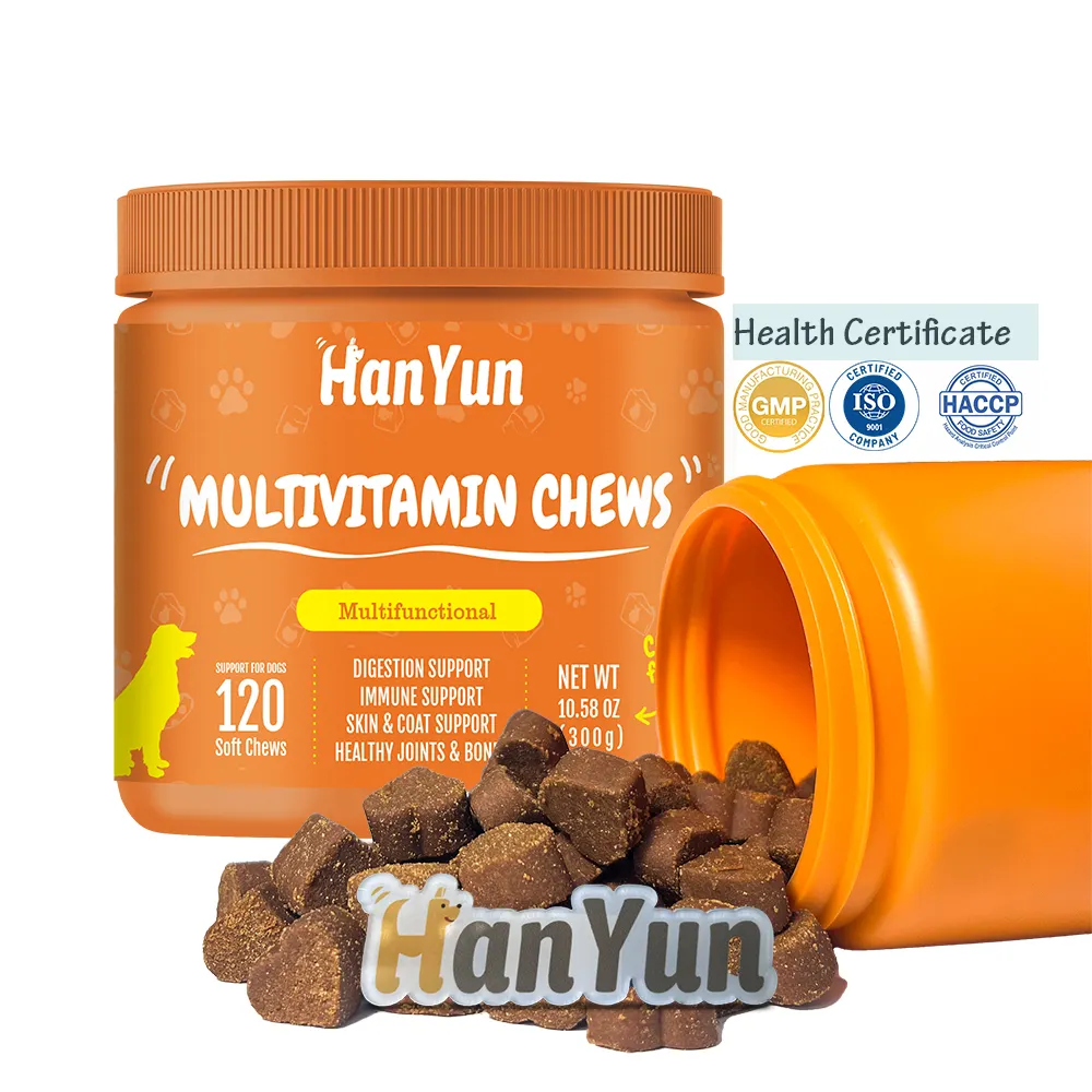 Suplemen Vitamin Nutrisi Hewan Peliharaan Alami Muulti-collagen Kualitas Tinggi Profesional Merek Pribadi Kustom untuk Anjing