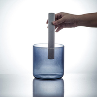Bols chantants transparents personnalisés en cristal de quartz gris clair pour la méditation, le yoga et la relaxation corporelle, énergie et bien-être.