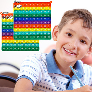 Fábrica al por mayor números 1-200 juegos de conteo matemáticas aprendizaje silicona Push Bubble Popper tablero educativo Fidget Pop Juguetes - Product Image 3