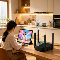 Peralatan WiFi High Gain AC1200Mbps Wifi Extender Router Relay Dual Band Mini Wifi Repeater untuk Apartemen dan Gedung