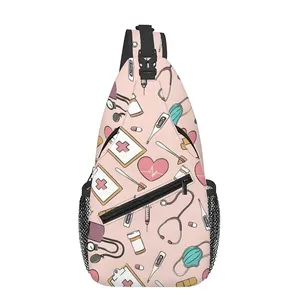 Borsa da petto piccola in poliestere con stampa Medical Care, regalo ideale per uomo e <span class=keywords><strong>donna</strong></span>, cartone animato 2D, grande capacità, sport all'aria aperta, tempo libero, moda - Product Image 1