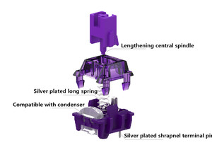 TTC Keyswitch Nhà Sản Xuất Nhanh Chóng Kích Hoạt Nhanh Chóng Phục Hồi Nút Màu Tím 3Pin Thích Hợp Cho Trò Chơi Và Làm Việc Flaming Tím Keyswitch - Product Image 3
