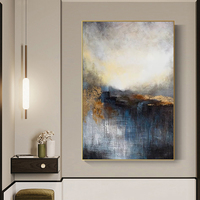 Peinture à l'huile abstraite 100% peinte à la main sur toile, paysage moderne texturé, tableau mural pour la décoration du salon et de l'entrée