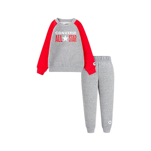 Conjunto de sudadera y pantalones deportivos Converse All Star gris, rojo y blanco para bebés varones - Product Image 1
