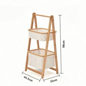 Hot Sales Wood <b>Storage</b> Hamper Basket <b>Wall</b>-Mounted 5-Layer Eco-Friendly Ladder Stylish Modern Living Room Customized Color Glossy - Product Image 6