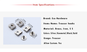 3 Piezas de Cierre de Gancho <span class=keywords><strong>y</strong></span> Barra Metálicos a Presión para Pantalones, Jeans <span class=keywords><strong>y</strong></span> Faldas - Product Image 4
