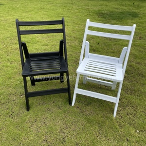 Chaises Pliantes Empilables Légères en Résine Blanche en Plastique Rembourré en Plein Air pour Jardin, Mariage et Événement, Vente en Gros Bon Marché - Product Image 2