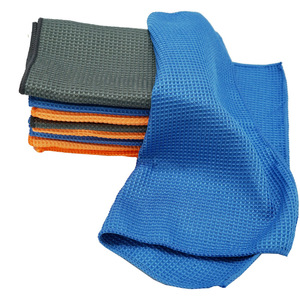 <b>Microfiber</b> Cleaning Cloth 300GSM Waffle Texture Car Cleaning <b>Towel</b> Gray Blue Orange Green - Product Image 4