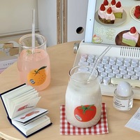 Gobelets en verre imprimés à pois de style minimaliste, gobelets à glace en verre transparent, tasses à café, gobelets à cocktail