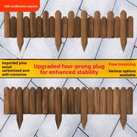 Valla de Madera Anticorrosión para Jardín, Estilo Campestre, Carbonizada, Decoración para Patio Exterior, Madera Sólida para Vegetales