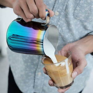 Multicolor 12 oz café con leche arte de alta calidad de acero inoxidable café té leche espuma lanzador dripless pico taza arte - Product Image 6