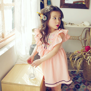 Vêtements de mode pour enfants, robes pour enfants, motifs floraux, robe de fête pour bébé fille 2019, robes décontractées pour filles, robes à épaules dénudées - Product Image 3