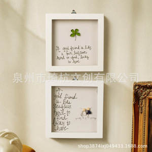 กรอบตกแต่งลายใบโคลเวอร์สี่แฉก พร้อมกระจกทะเล สำหรับแขวนผนังห้องนั่งเล่น ของขวัญแทนมิตรภาพ - Product Image 2