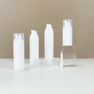 White Round <b>Empty</b> Serum <b>Bottle</b> Skin Care PP <b>Plastic</b> Airless Pump Lotion Cream Face Cleaner Travel <b>Bottle</b> Skincare Packaging - Product Image 3