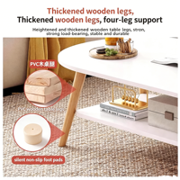 Nouvelle Arrivée Table Basse Moderne en Bois de Rose Massif, Table d'Appoint Mini Haut de Gamme Simple pour Petit Appartement, Salon, Balcon, Usage Domestique