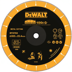 Disque de coupe diamanté DeWalt 355 mm x 25,4 mm pour la coupe des métaux DT3752 - Product Image 2