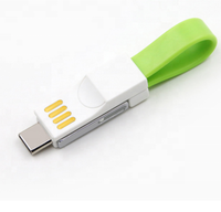 Porte-clés USB 3 en 1, lot de 10 pièces, cordon de chargement, multifonction