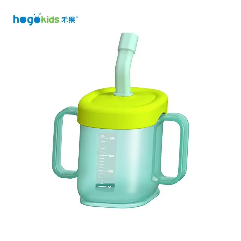 Groothandel Diagonale Mond Drinken Sippy Cup Voor Baby Siliconen Baby Cups Met Stro Baby Training Cups